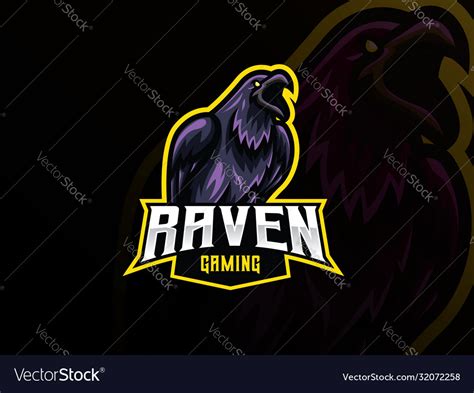 Raven Mascot Sport Logo Design Royalty Free Vector Image