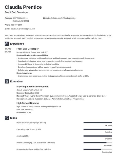 Brilliant and creative it professional with bachelor's degree in information technology and. front end developer resume example template newcast | Job resume examples, Resume examples ...