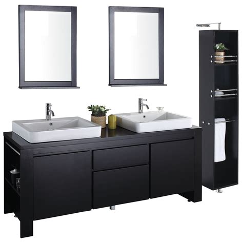 What are the shipping options for bathroom vanity sets? Allessa 72" Modern Bathroom Double Vanity Set - Espresso ...