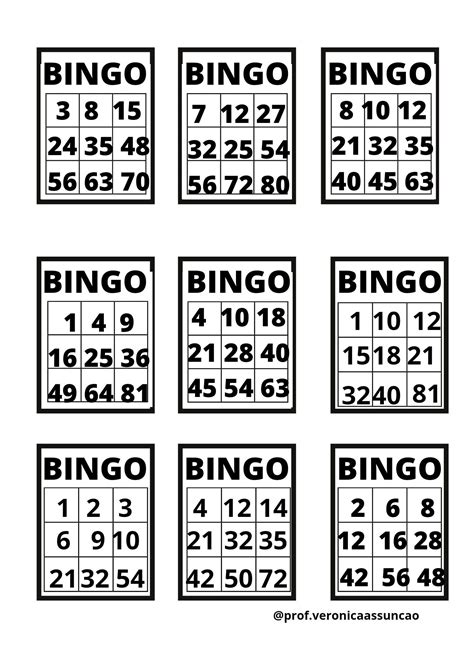 Bingo Da Multiplicação Jogo Da Tabuada Bingo Memorização