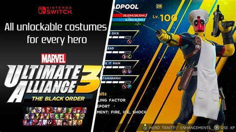 Marvel Ultimate Alliance 3 All Unlockable Costumes For All Characters