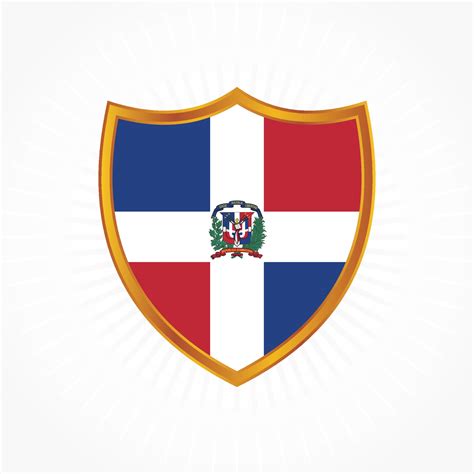 Vector De Bandera De República Dominicana Con Marco De Escudo 3207064
