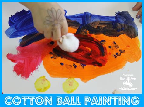 Kid Art Painting With Cotton Balls