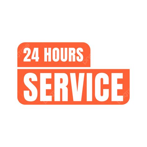 24 Hours Service Banner In Orange Color And White Lines For Advertising