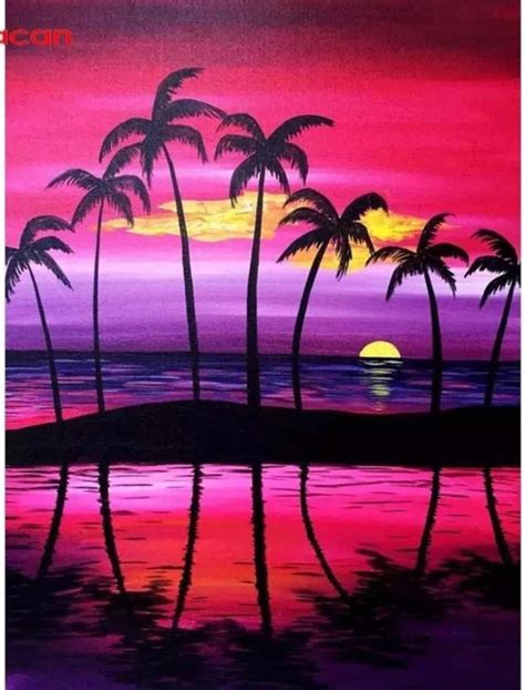 Pink Sunset Painting Tutorial Download Best Hd Images Wallpaper