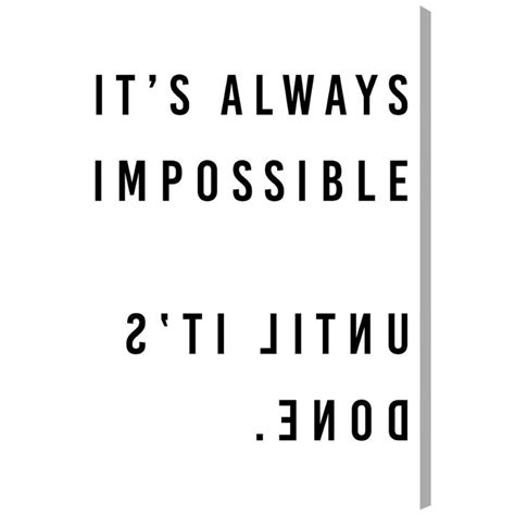 Oliver Gal Always Impossible Until Its Done Typography Wall Art Canvas Print Bed Bath