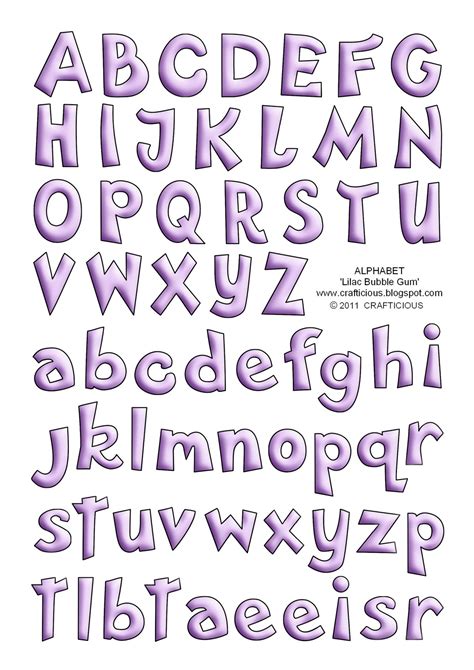 crafticious: Alphabet Sheets - 'Bubble Gum' Blue & Lilac