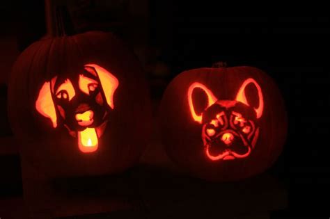 Pumpkin Carving Stencils For Dogs Carving Mom And French Bulldogs