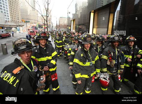 New York City Ny Usa 13th Mar 2016 Fdny Firefighters Wait To Begin
