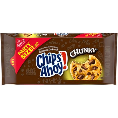 Chips Ahoy Chunky Chocolate Chunk Cookies Party Size 2475 Oz Pack
