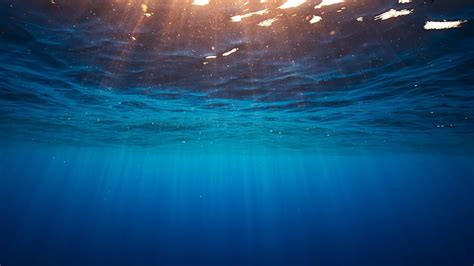 Hd Wallpaper Rays Light Glare Blue The Ocean Depth Underwater