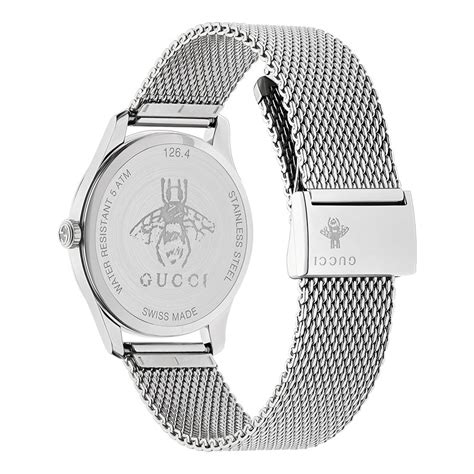 Gucci G Timeless Slim 36mm Stainless Steel Mesh Turquoise Mother Of