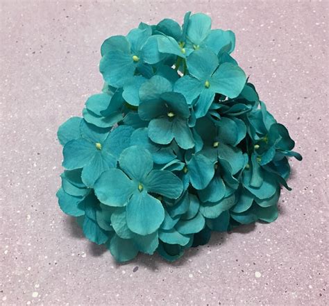 turquoise artificial hydrangea head artificial flowers silk etsy