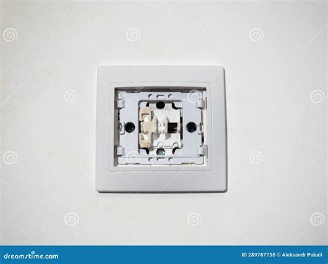 Broken Electrical Switch On The Wall Switch Without Button