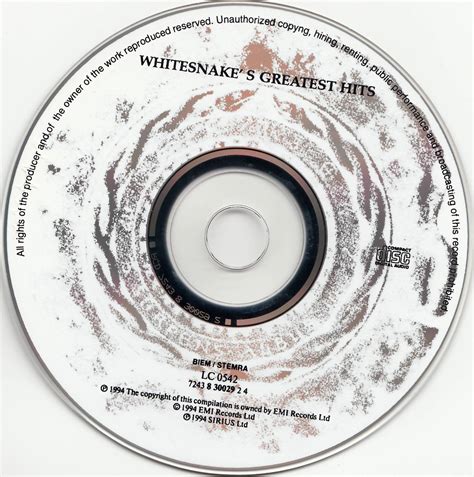 Release Whitesnakes Greatest Hits By Whitesnake Cover Art
