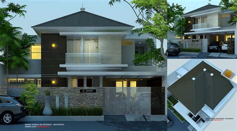 Desain rumah 2 lantai tidak perlu mewah dan mahal, sesuaikan desain yang anda pilih. Model Rumah Mewah 2 Lantai_14 X 15 M2