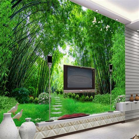 Beibehang Water Bamboo Forest Papel De Parede 3d Photo Wall Paper Tv