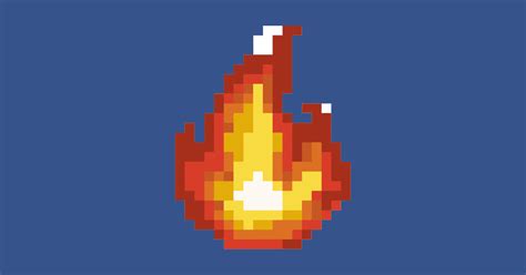 Pixel Art Flame Blue Version Pixel Art Fire Sticker Teepublic