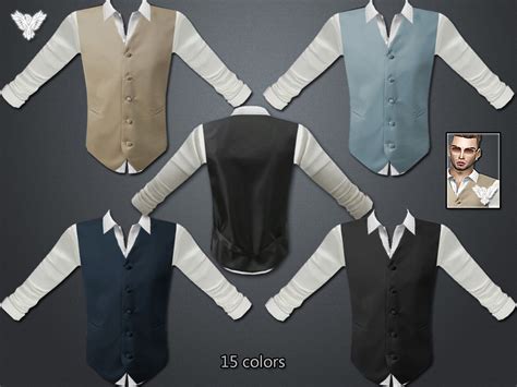 The Sims Resource Tuxedo Shirt With Vest