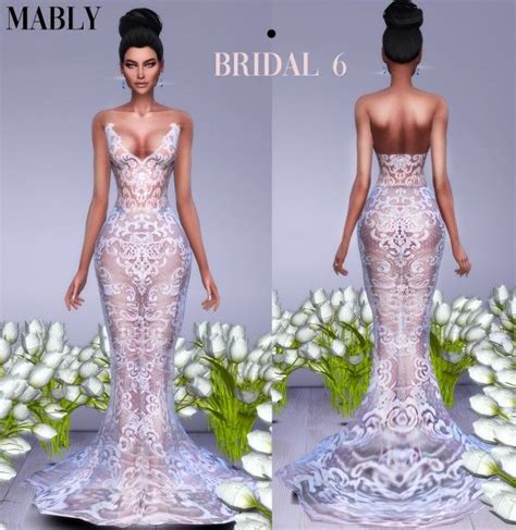 Mably Store Bridal Dress 6 • Sims 4 Downloads Sims 4 Wedding Dress