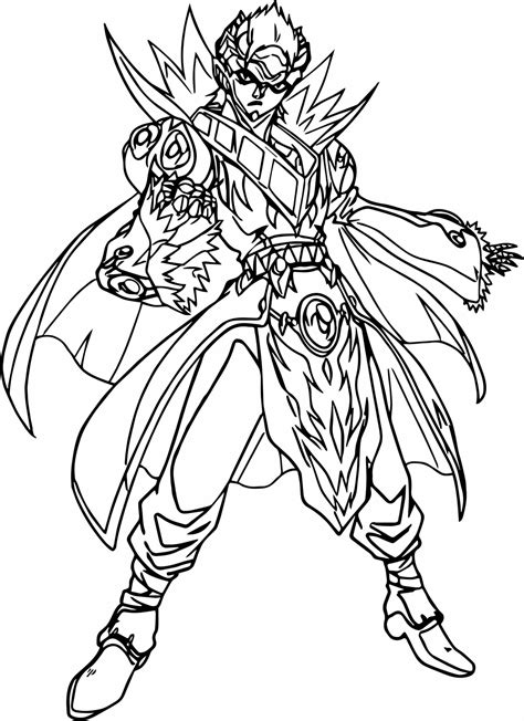 Dragonoid Cyber Bakugan With Samurai Fighting Style Coloring Page