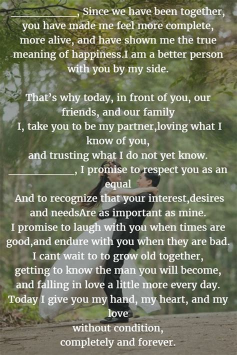 The reality is all marriages have cycles of peaks and valleys, honaman says. 22 Examples About How to Write Personalized Wedding Vows