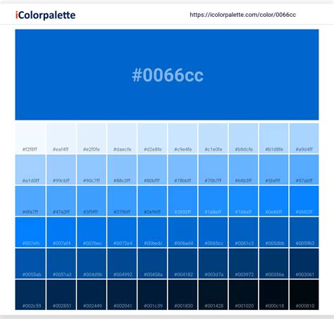Royal Navy Blue Color 0066cc Information Hsl Rgb Pantone