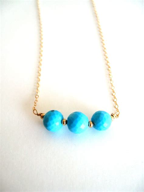Turquoise Layering Necklace December Birthstone By Vitrine On Etsy