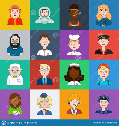 People Of Different Professions Cartoon Icons In Set Collection For