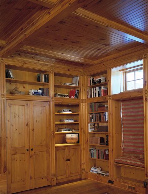 Knotty pine ceiling design ideas, pictures, remodel, and. Hand Crafted Family Room In Knotty Pine - Coffered Ceiling ...