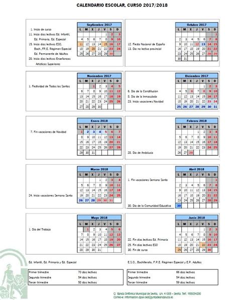 Calendario Escolar Sevilla Calendario Gratis