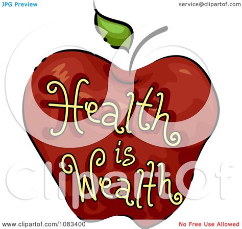 Clipart Health Is Wealth Apple Icon Royalty Free Vector Illustration