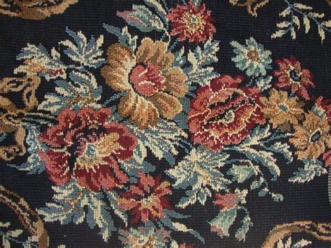 Vintage 54 Wide Victorian Style Fabric Floral Tapestry
