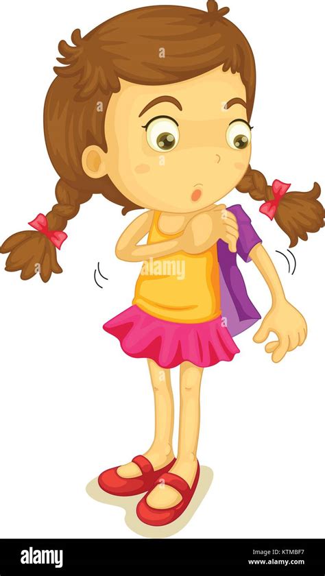 Illustration Of A Girl Getting Dressed Stock Vector Image And Art Alamy