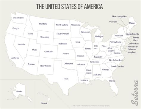 50 States Map Labeled Us States On Map