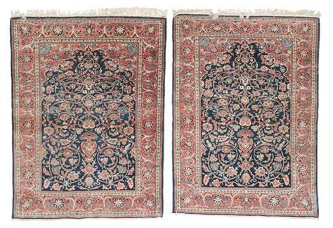 lot 551 pair of kashan prayer rugs central iran