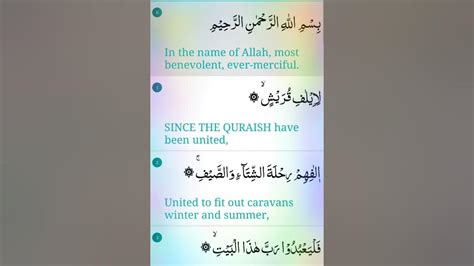 Surah Quraish With English Translation