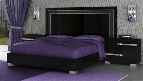 Volare King Size Modern Black Bedroom Set 5pc Made In