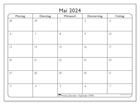 Kalender Mai 2024 Michel Zbinden At