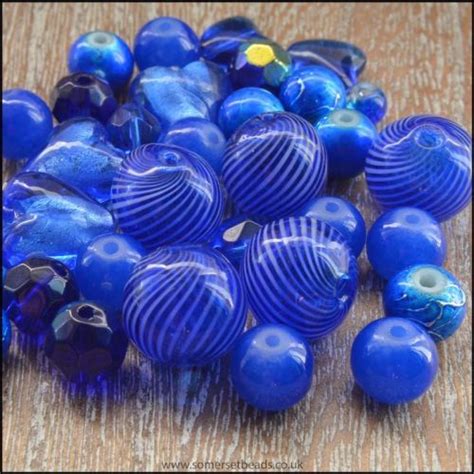 Royal Blue Glass Beads Bead Mix Blue Beads Glass Beads Blue Glass