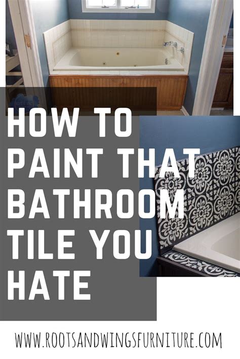How To Stencil And Seal Bathroom Tile Roots And Wings Furniture Llc