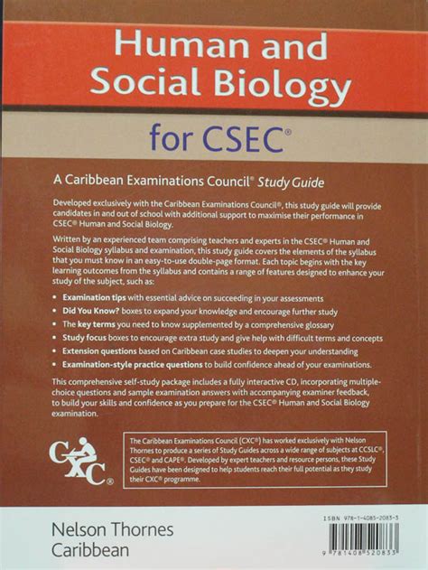 Study Guide Human And Social Biology Tccu Bookstore And Outlet