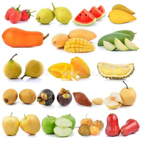 Set Of Fruit Isolated On White Background Stock Photo Image Of Fruit