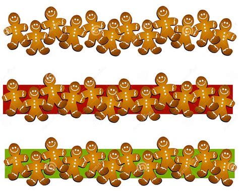 Gingerbread Man Cookie Borders Stock Illustration Illustration Of
