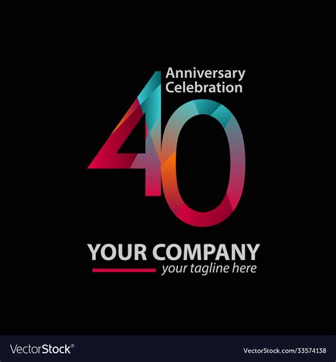 40 Year Anniversary Celebration Company Template Vector Image