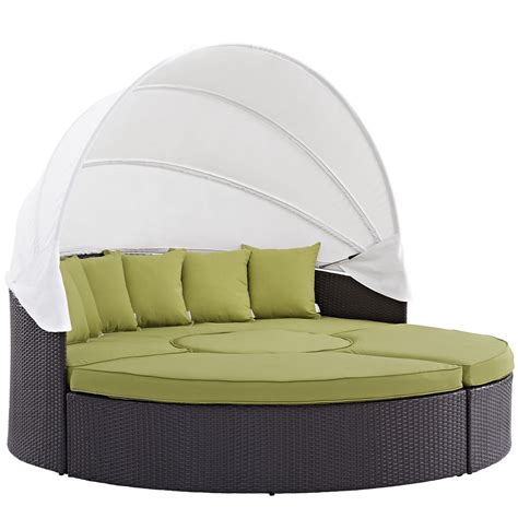 When you're shopping for patio or poolside furniture nothing quite captures the essence of relaxation more. Convene Modular Outdoor Patio Round Canopy Daybed With ...