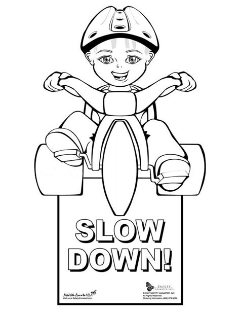 Safety Signs Coloring Page