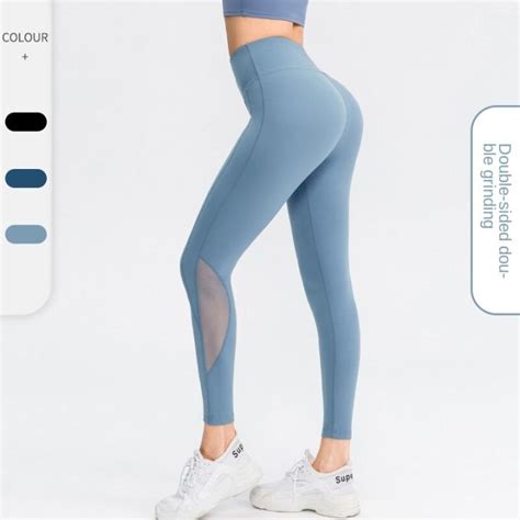 Lululemons New Double Sided Brushed Yoga Pants Women S Mesh Breathable Sports Trousers