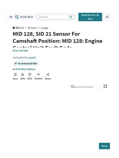 Mid 128 Sid 21 Sensor For Camsha Position Mid 128 Engine Control