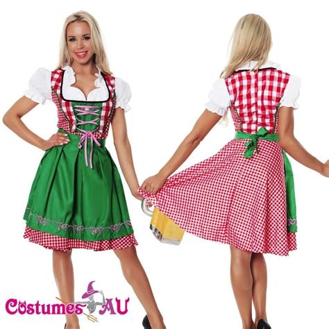 Ladies Oktoberfest Beer Maid Wench German Bavarian Heidi Fancy Dress Costume Ebay Fancy